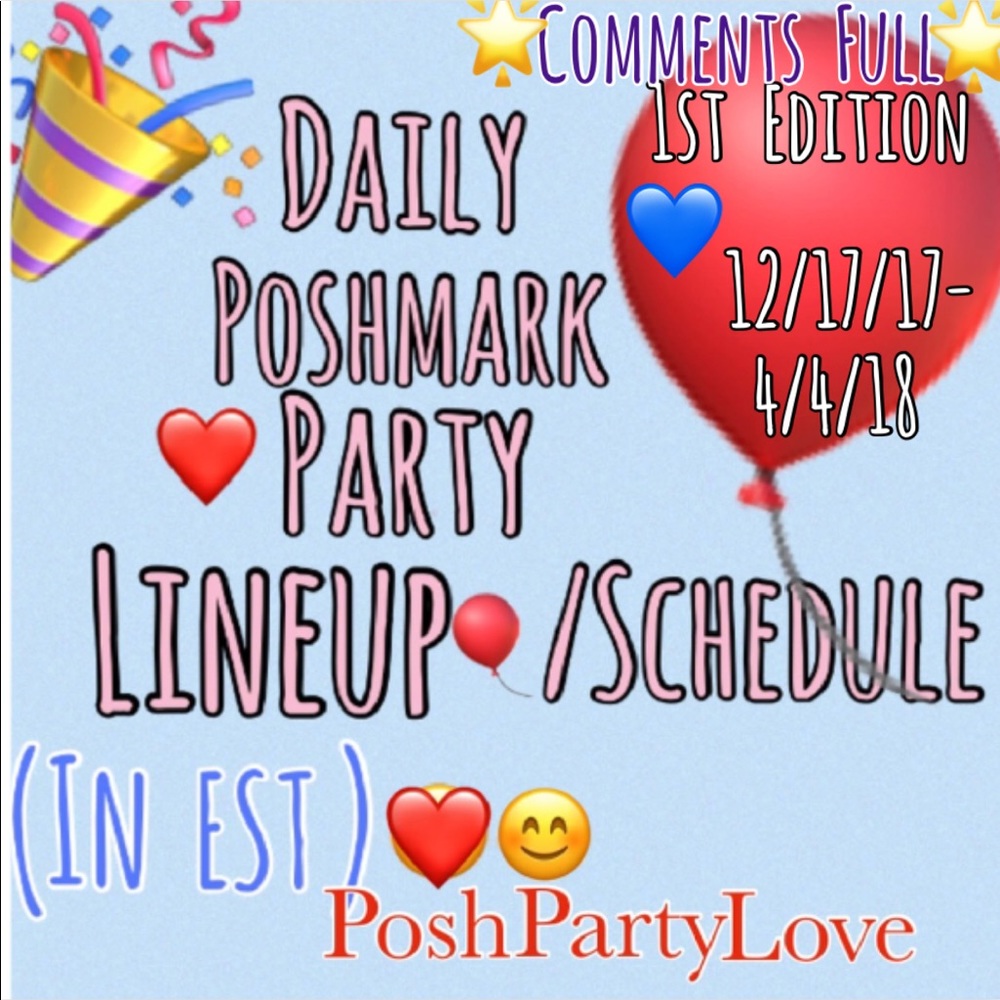 CommentsFull PoshmarkPartyLineup RUHostingSoon?❤️